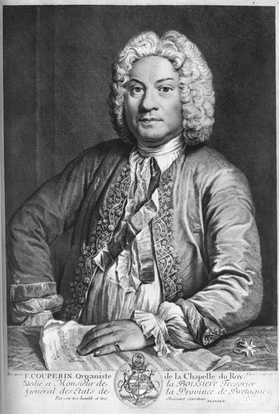 François Couperin, compositeur baroque français, organiste et claveciniste, 1735 - J Flippart
