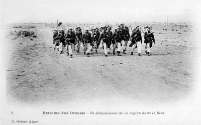 Détachement de la Légion étrangère française dans le désert du Sahara, Algérie, vers 1905 - J. Geiser