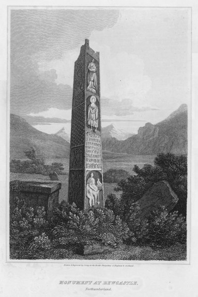 Monument à Bewcastle, Northumberland (gravure) - J. Greig