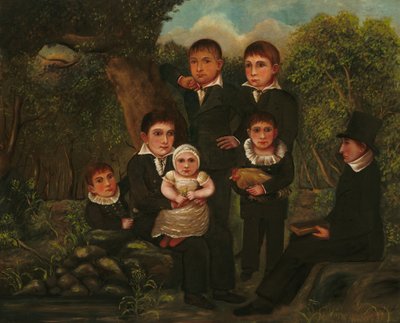 Abraham Clark et ses enfants, 1822 - J. H.
