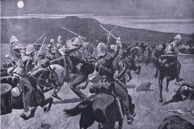 Charge au clair de lune des 19e Hussards près de Steenkampberg, illustration de 