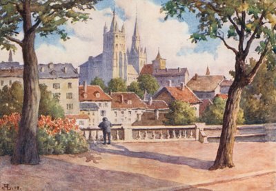 Cathédrale de Lausanne depuis Montbenon - J. Hardwicke Lewis
