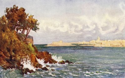 Saint-Malo depuis la plage du Prieuré, Dinard - J. Hardwicke Lewis