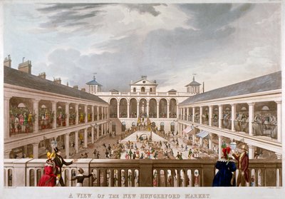 Vue du nouveau marché de Hungerford, Westminster, Londres, 1833 - J Harris