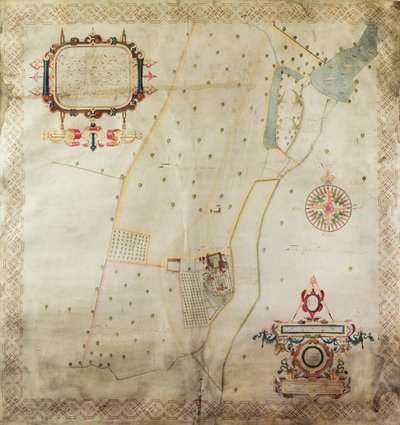 Carte du manoir de Shifnal, Shropshire, 1635 - J. Harrison