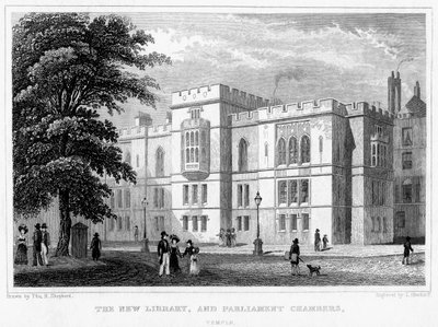 La nouvelle bibliothèque et les chambres du Parlement, Temple, Londres - J Hinchcliff