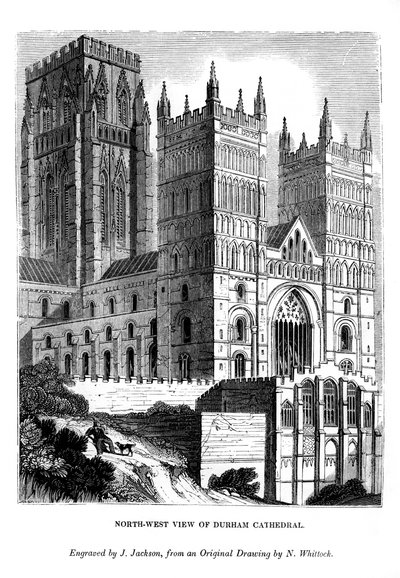 Vue nord-ouest de la cathédrale de Durham, 1843 - J. Jackson