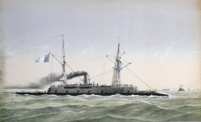 Navire garde-côte cuirassé de la Marine française Le Rochambeau, c. 1870 - J. Koerner