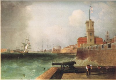 Entrée du port de Portsmouth 1846 - J. Lynn