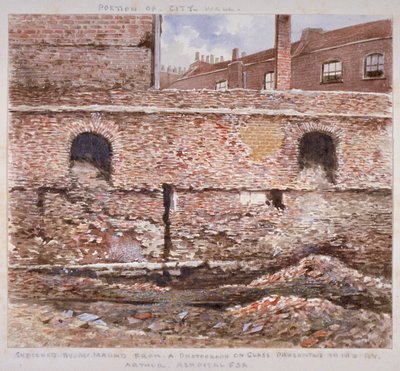 Portion du mur de Londres montrant la face interne sur Cooper