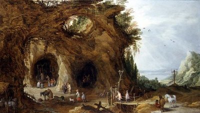 Pèlerins à un Sanctuaire dans un Paysage Montagneux - J. and Momper J. de Brueghel