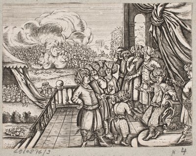 Illustration pour Adam Olearius, "Persianischer Rosenthal von einem Sinnreichen Poeten Schich Saadi [...]", Schleswig 1660 - J. Muller