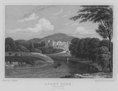 Apley Park, vue générale, Shropshire - John Preston Neale