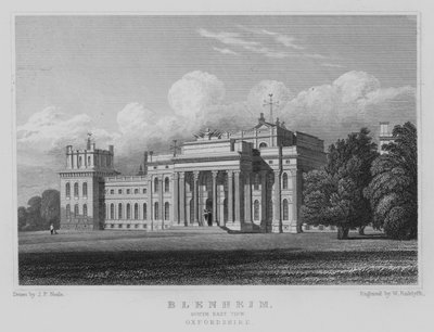 Blenheim, vue sud-est, Oxfordshire - John Preston Neale