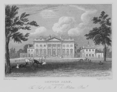 Denton Park, Yorkshire, La résidence de Sir W C Ibbetson, Baronet (gravure) - John Preston Neale