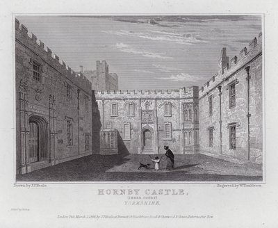 Hornby Castle, cour intérieure, Yorkshire - John Preston Neale