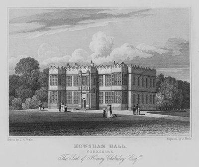 Howsham Hall, Yorkshire, La résidence de Henry Cholmley, Esquire (gravure) - John Preston Neale