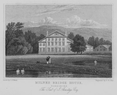 Maison de Milnes Bridge, Yorkshire, résidence de J Armitage, Esquire - John Preston Neale