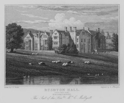 Rushton Hall, vue sud-ouest, Northamptonshire, résidence de l