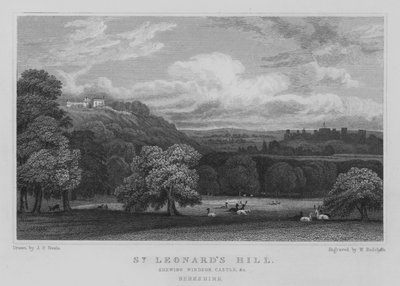 Colline de St Leonard, montrant le Château de Windsor, etc., Berkshire - John Preston Neale