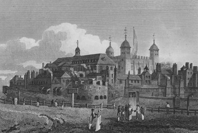 La Tour de Londres, depuis la colline - John Preston Neale