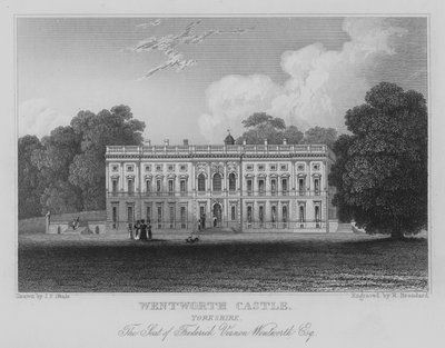 Wentworth Castle, Yorkshire, La résidence de Frederick Vernon Wentworth, Esquire (gravure) - John Preston Neale