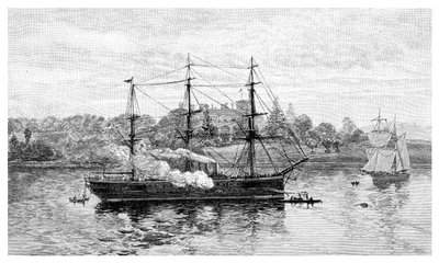 Government House et HMS Nelson, Sydney, Nouvelle-Galles du Sud, Australie, 1886 - J. R. Ashton