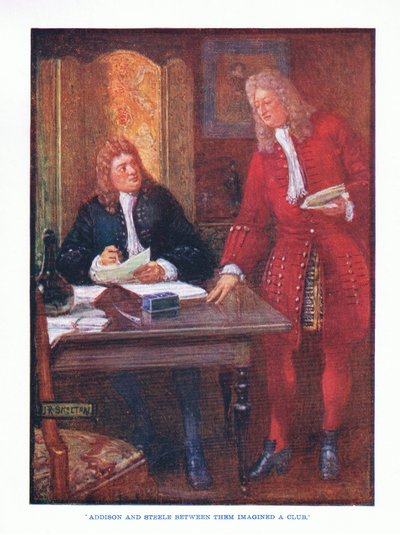 Addison et Steele ont imaginé un club, de Littérature anglaise pub. par T C & EC Jack, vers 1920 - J. R. Skelton