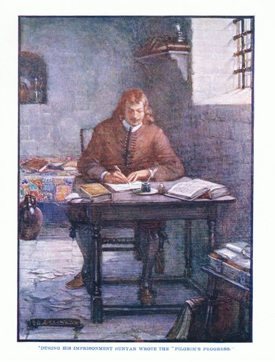 Pendant son emprisonnement, Bunyan a écrit Le Voyage du Pèlerin, de la littérature anglaise publiée par T C & EC Jack, vers 1920 - J. R. Skelton