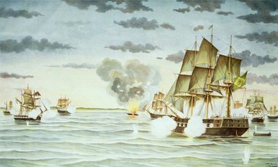 La Bataille de Quilmes pendant la guerre de Cisplatine (1825-28) entre l