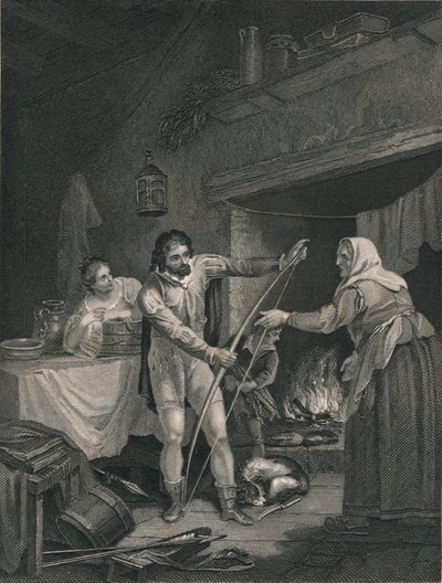 Alfred dans le cottage du vacher, milieu du 19e siècle - J. Rogers