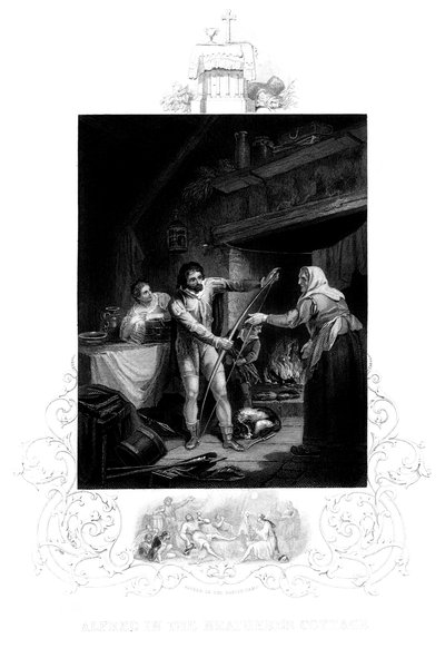 Alfred le Grand dans la chaumière du bouvier, IXe siècle après J.-C., 1880 - J. Rogers