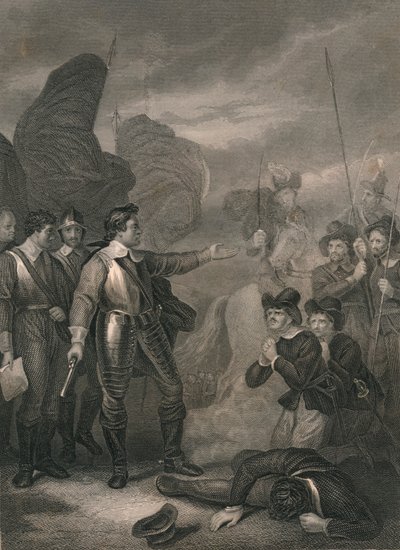 Cromwell réprimant la mutinerie dans l