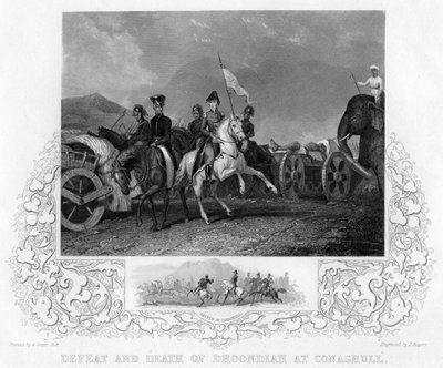 Défaite et mort de Dhoondiah à Conaghull, 1800, début-milieu du XIXe siècle - J. Rogers