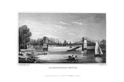 Pont de Hammersmith, Hammersmith, Londres, 1829 - J. Rogers