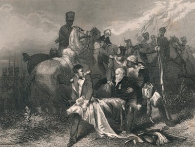 Major General Sir R. H. Sale... Mortellement blessé à la bataille de Moodkee..., milieu du 19e siècle - J. Rogers