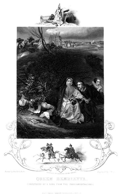 La reine Henriette 1609-1669 abritée par une banque des parlementaires, 19ème siècle - J. Rogers