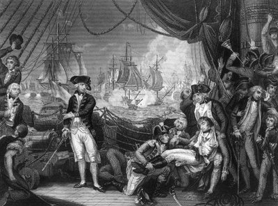 Scène sur le pont du Queen Charlotte, 1er juin 1794 c1857 - J. Rogers