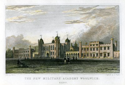 La nouvelle académie militaire de Woolwich, Kent, vers 1829 - J. Rogers