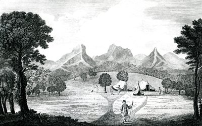 Vue de la tente du commodore sur l
