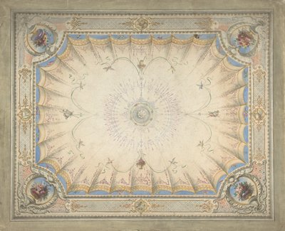 Conception de plafond pour le boudoir, Ardgowan, vers 1868 - J. S. Pearse.