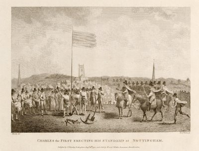 Charles Ier érigeant son étendard à Nottingham - J. Throsby