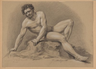 Homme nu assis, vu de face (2e prix 1810) - J. Uittenbogaardt