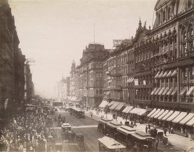 Vue de State Street vers le nord depuis Madison Street, Chicago, 1890 - J. W. Taylor