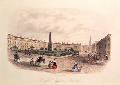 Queen Square, Bath, gravé par J. Shury - J. after Appleby