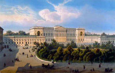 Palais du Grand-Duc Mikhail, vue de la place, imprimé par Schmidt et Chevalier, publié par Lemercier, Paris, 1850s - J. after Charlemagne