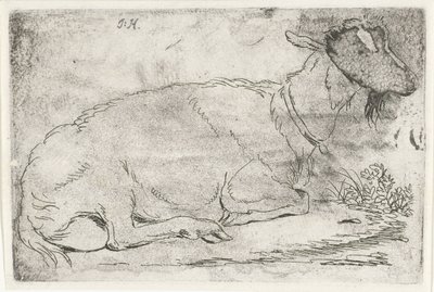 Chèvre couchée - Jabes Heenck (signed by artist)