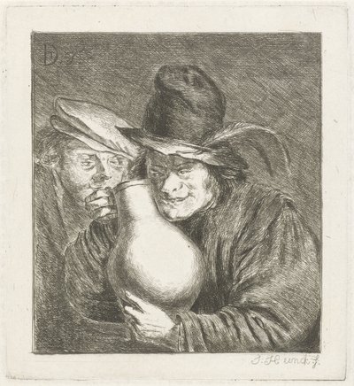 Deux paysans avec une cruche - Jabes Heenck