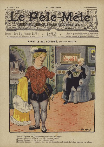 Avant le bal costumé. Illustration pour Le Pêle-Mêle, 1901 - Jack Abeille