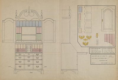 Bureau à façade en bloc avec dessus de cabinet - Jack Bochner